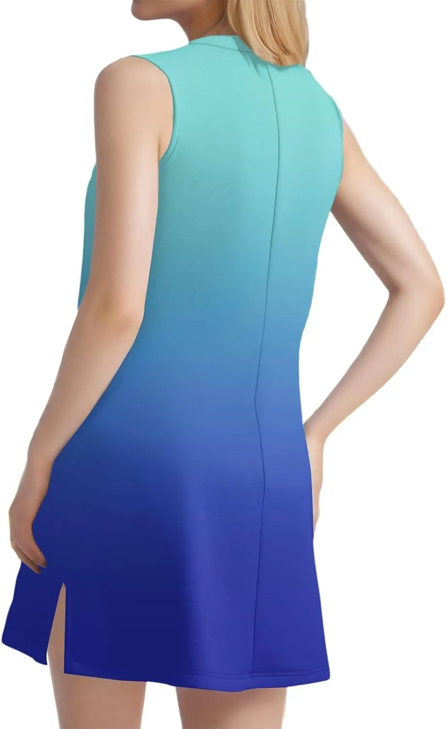 KUIOLYPOER Summer Dresses for Women 2025 V-Neck Sleeveless Sundress Trendy Casual Vacation Beach Dress with Hem Split