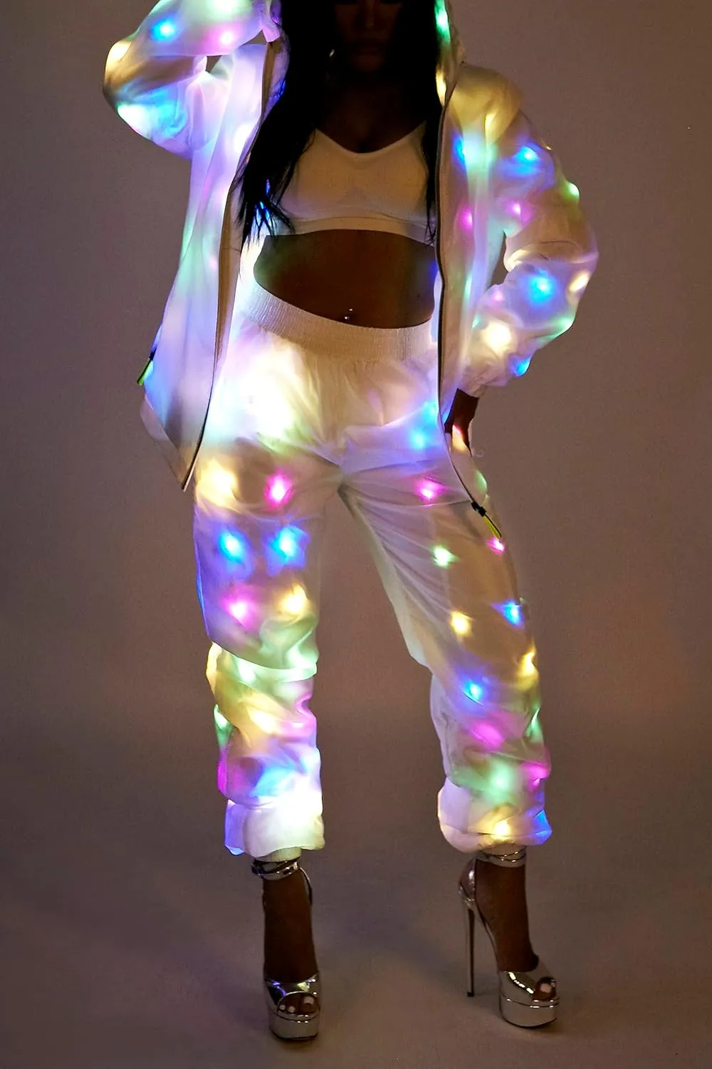 LED Light up Jacket For Women and Men Unisex Novelty Costume For Burning Man Party Carnivals Halloween Xmas Raves