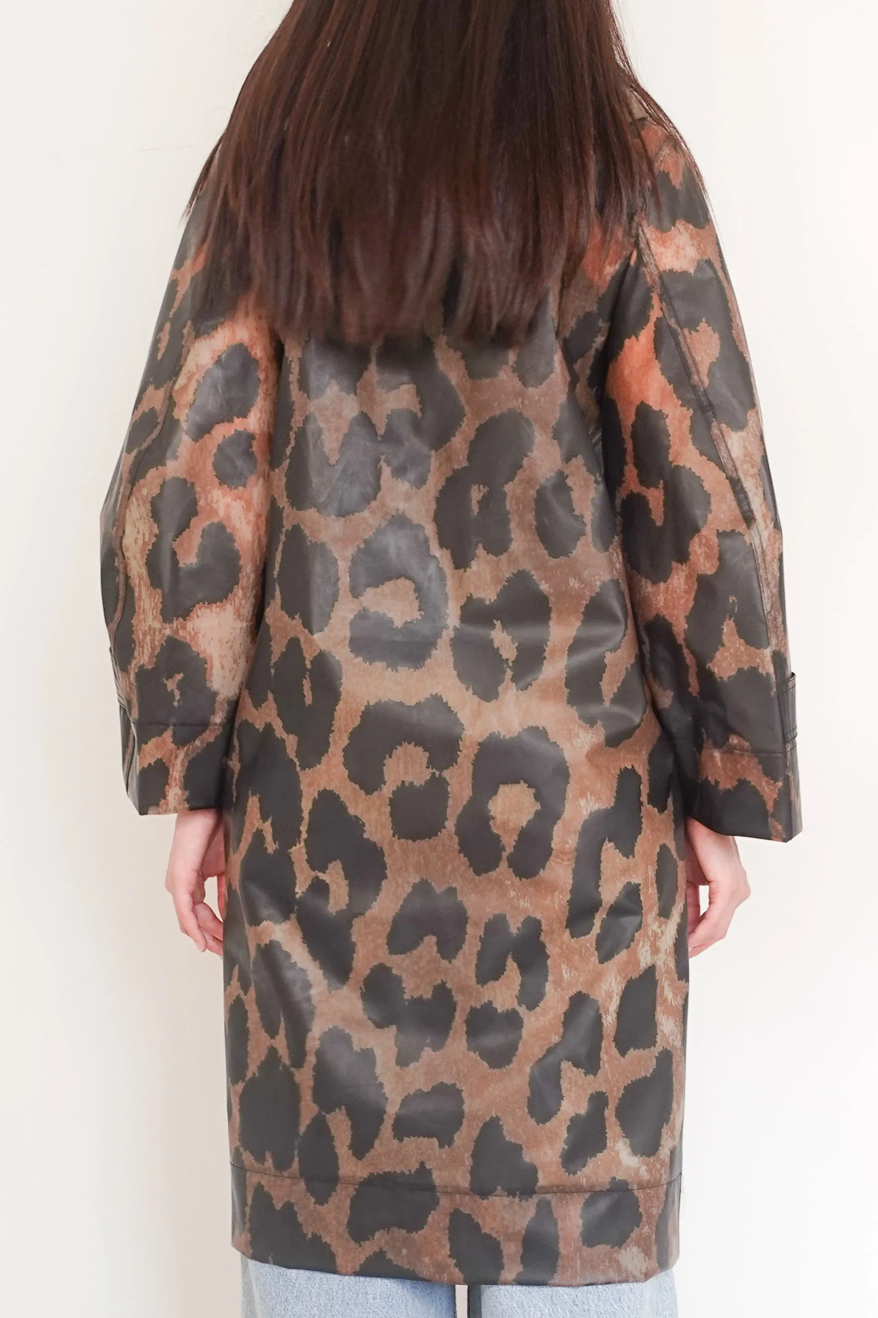 Leopard print cherry blossom rain coat RRP £375