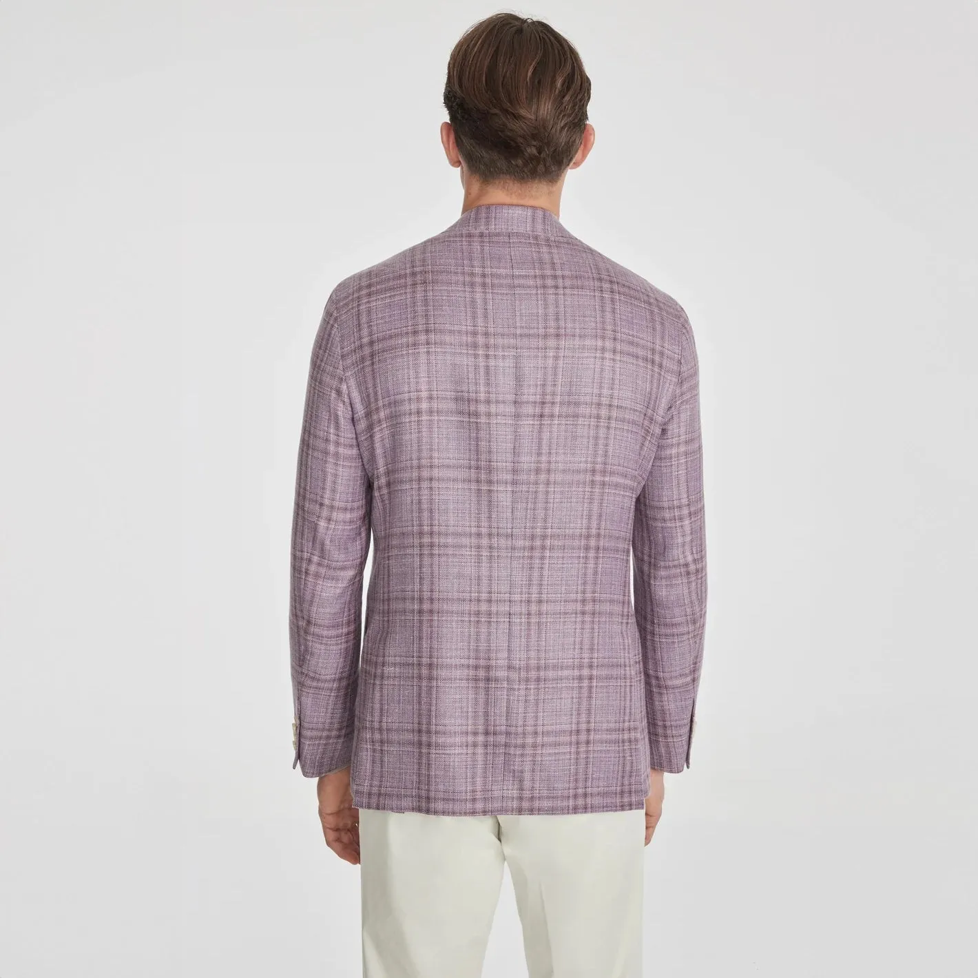 Lilac Check Loro Piana Wool/Silk/Linen Montana Contemporary Sport Jacket - Jack Victor