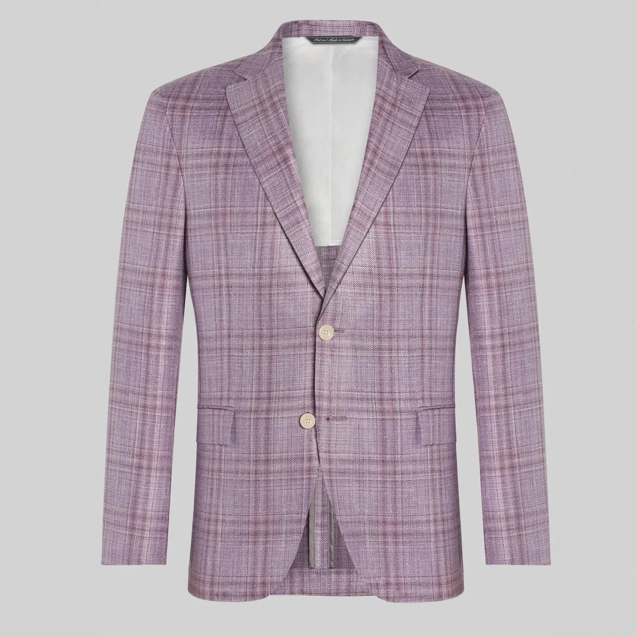 Lilac Check Loro Piana Wool/Silk/Linen Montana Contemporary Sport Jacket - Jack Victor