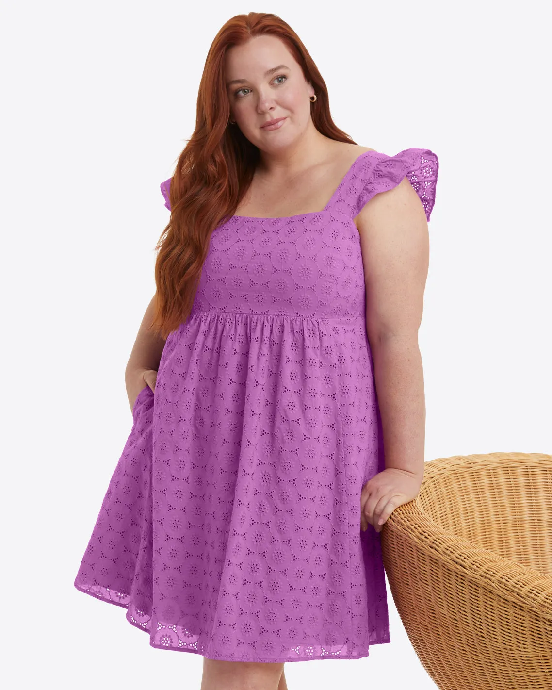 Maddie Babydoll Dress in Eyelet