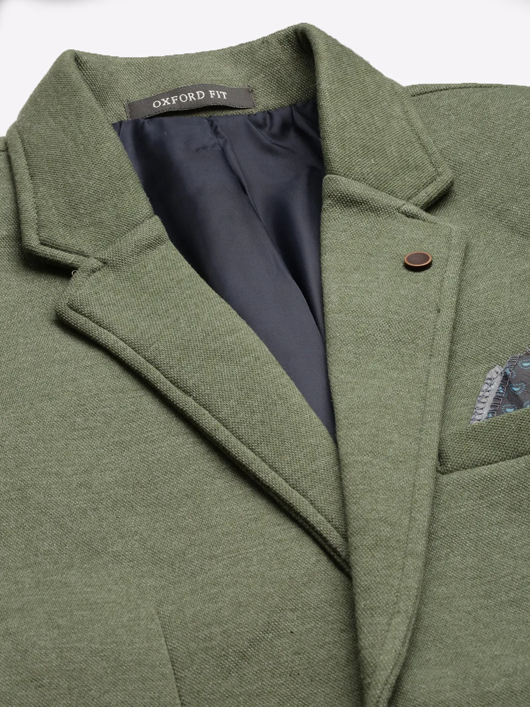Men Green Single-Breasted Blazer