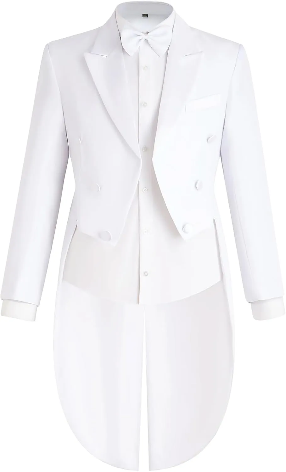 Mens Tailcoat Suit Jacket Tuxedo Double Breast Swallow Tail Coat Pants Bow Tie