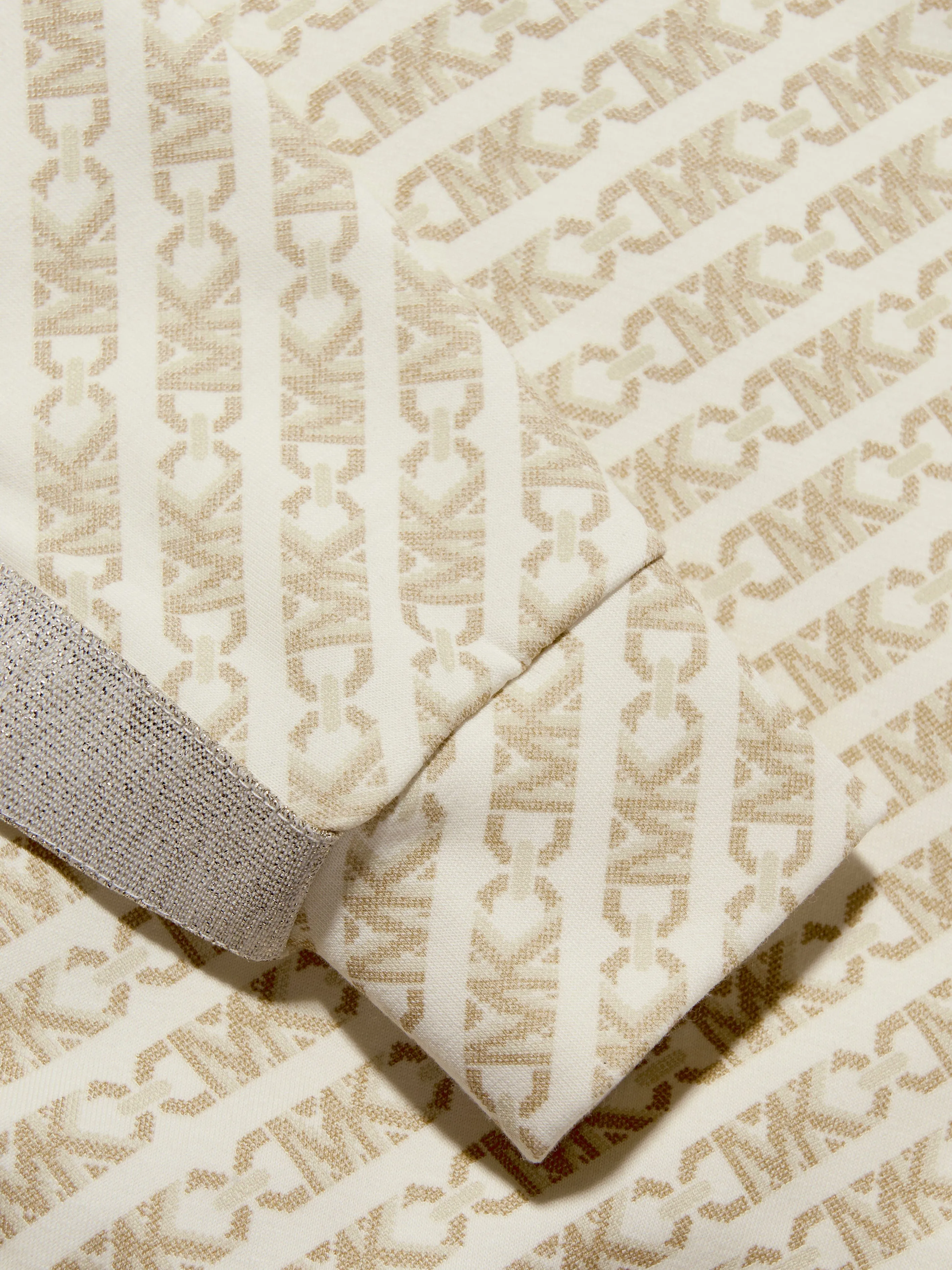 Michael Kors Girls Logo Print Zip Up Top in Ivory