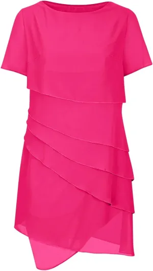 Mother of The Bride Dress for Wedding Summer Flowy Tiered Chiffon Ruffle Midi Evening Gown Mother Groom Dresses