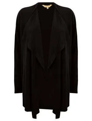 PT Grant Waterfall Cardigan in Black - Plum Tree