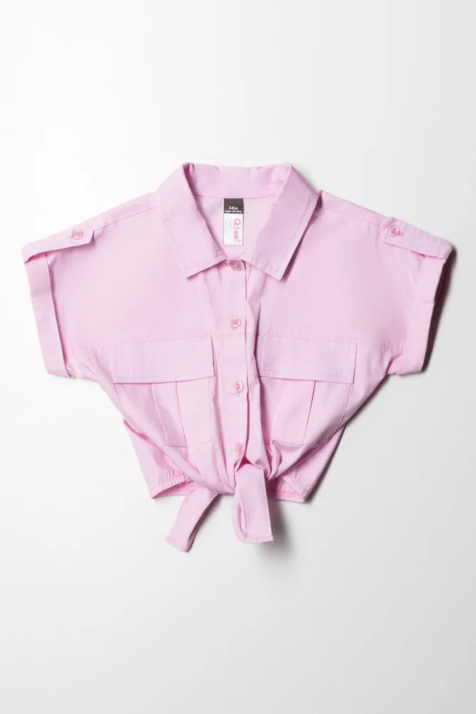 Resort Shirt Pocket Detail Pink