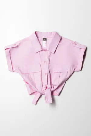Resort Shirt Pocket Detail Pink