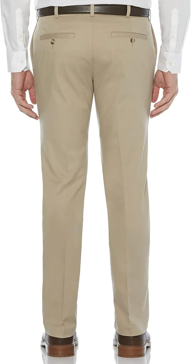 Savane Men's Slim Fit Ultimate Performance Chino Flat Front Pant