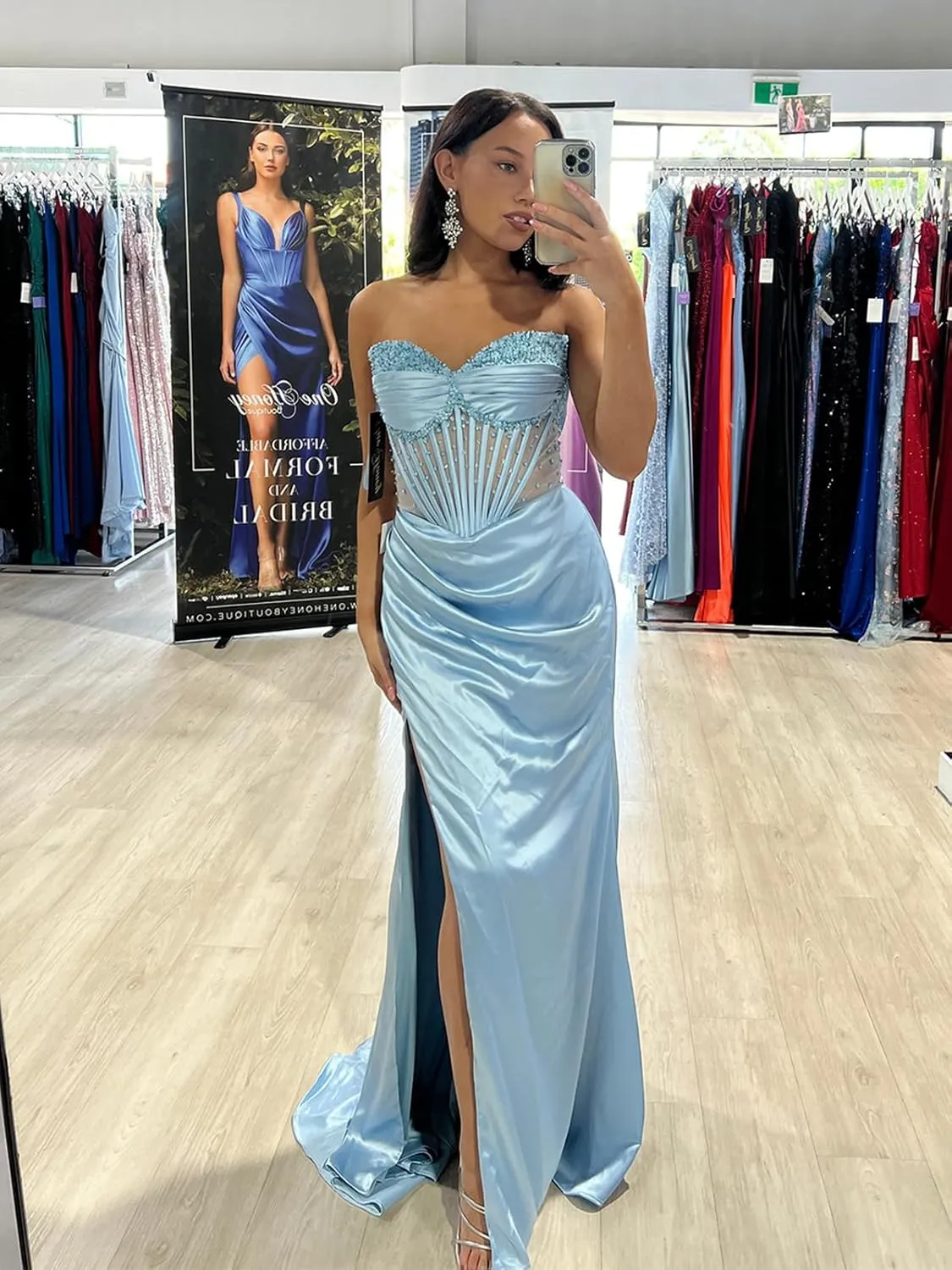 Sequin Prom Dresses for Women 2025 Corset Sparkly Formal Evening Dress Strapless Mermaid Evening Party Gowns ACE180