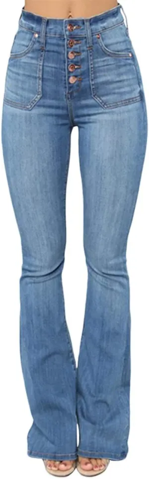 Sexyshine Women's High Waisted Skinny Destroyed Ripped Hole Denim Pants Long Stretch Pencil Jeans