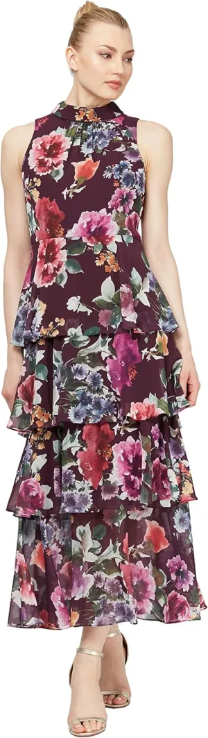 S.L. Fashions Women's Sleeveless Print Maxi Dress