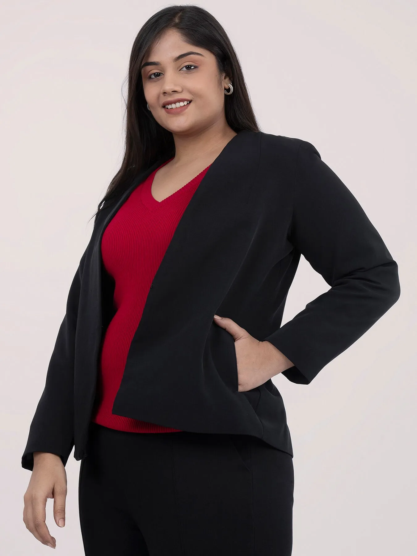 Solid Formal Jacket - Black