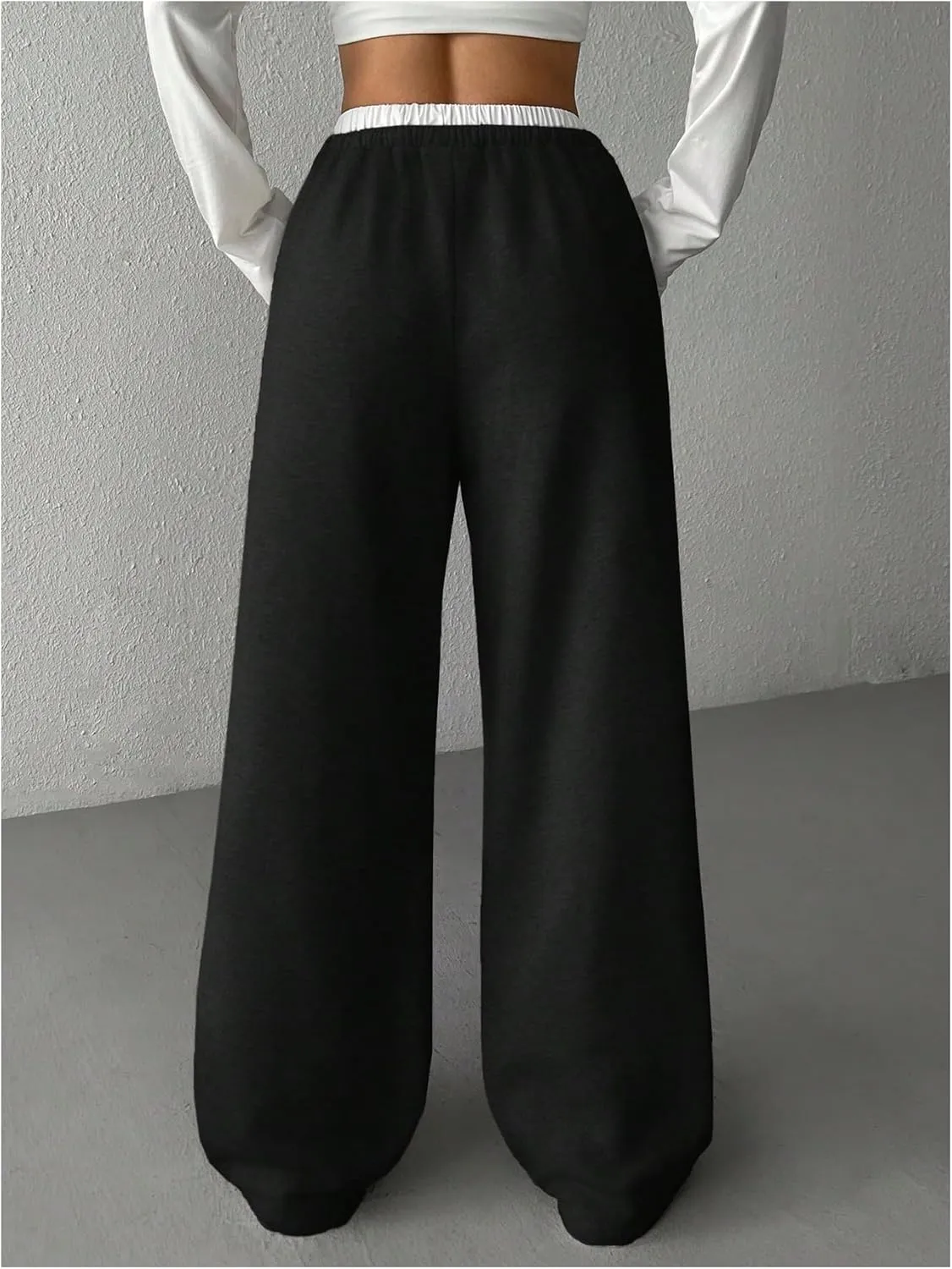 SOLY HUX Girl's Drawstring Waist Baggy Sweatpants Wide Leg Casual Loose Long Pants