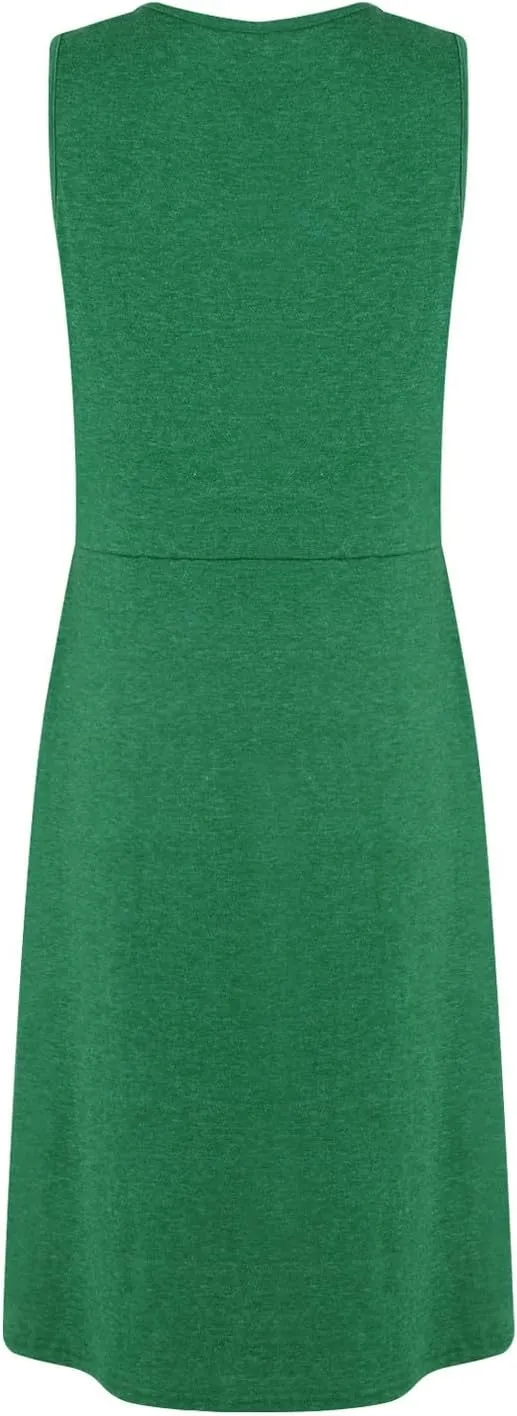 Summer Dresses for Women Sexy Deep V Neck Front Twist Knot Tank Mini Dress Casual Sleeveless Tunic Dress Beach Sundress