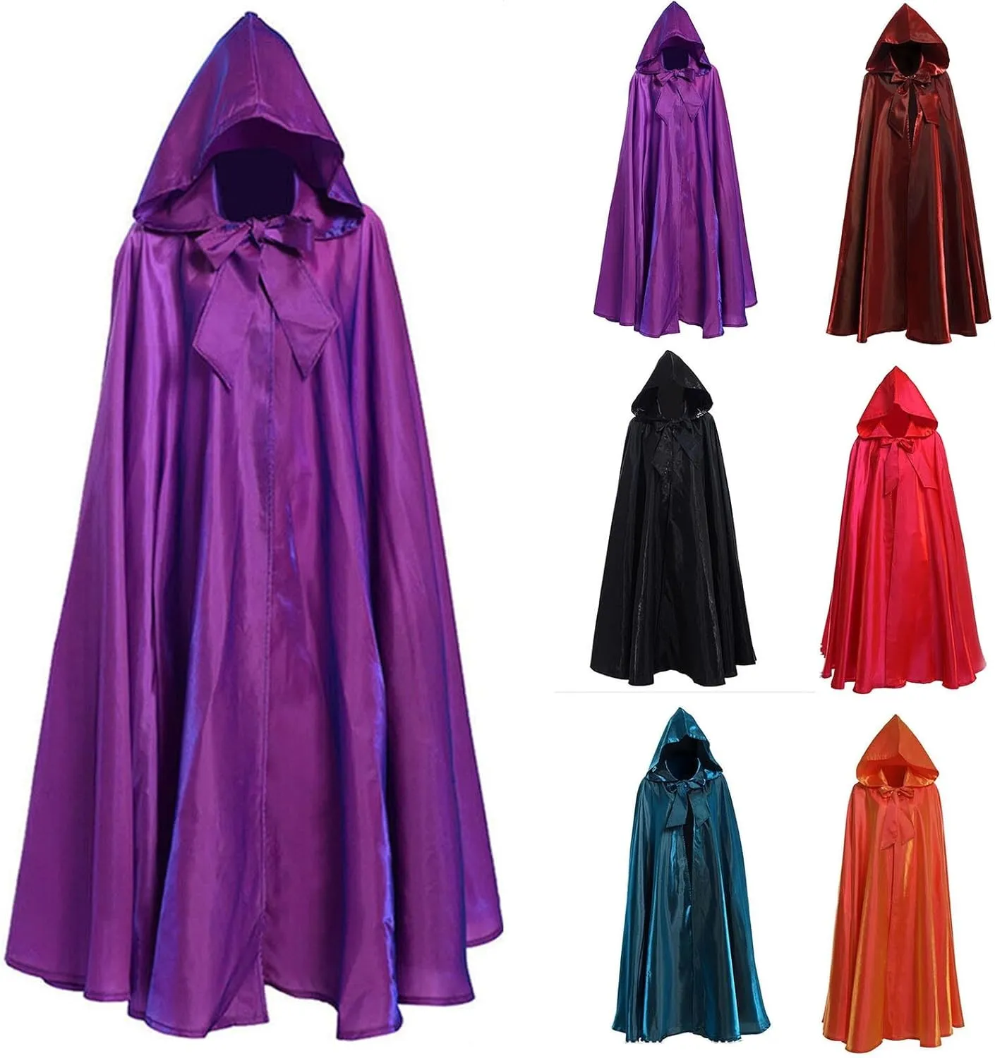 TIMIFIS Women's Halloween Costumes 2024 Renaissance Medieval Gothic Cloak Plus Size Vampire Cosplay Cloak with Hood
