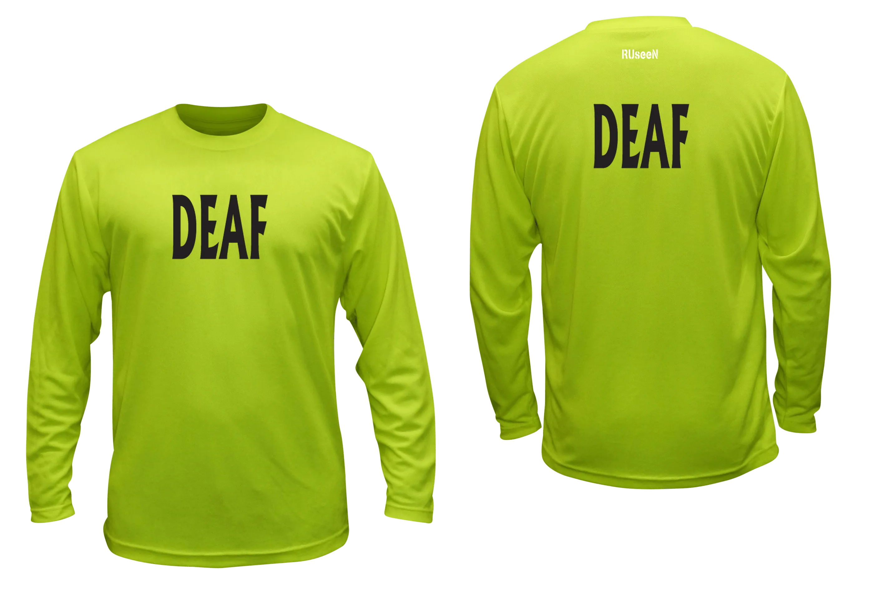Unisex DEAF Long Sleeve Shirt - Reflective or Black Text