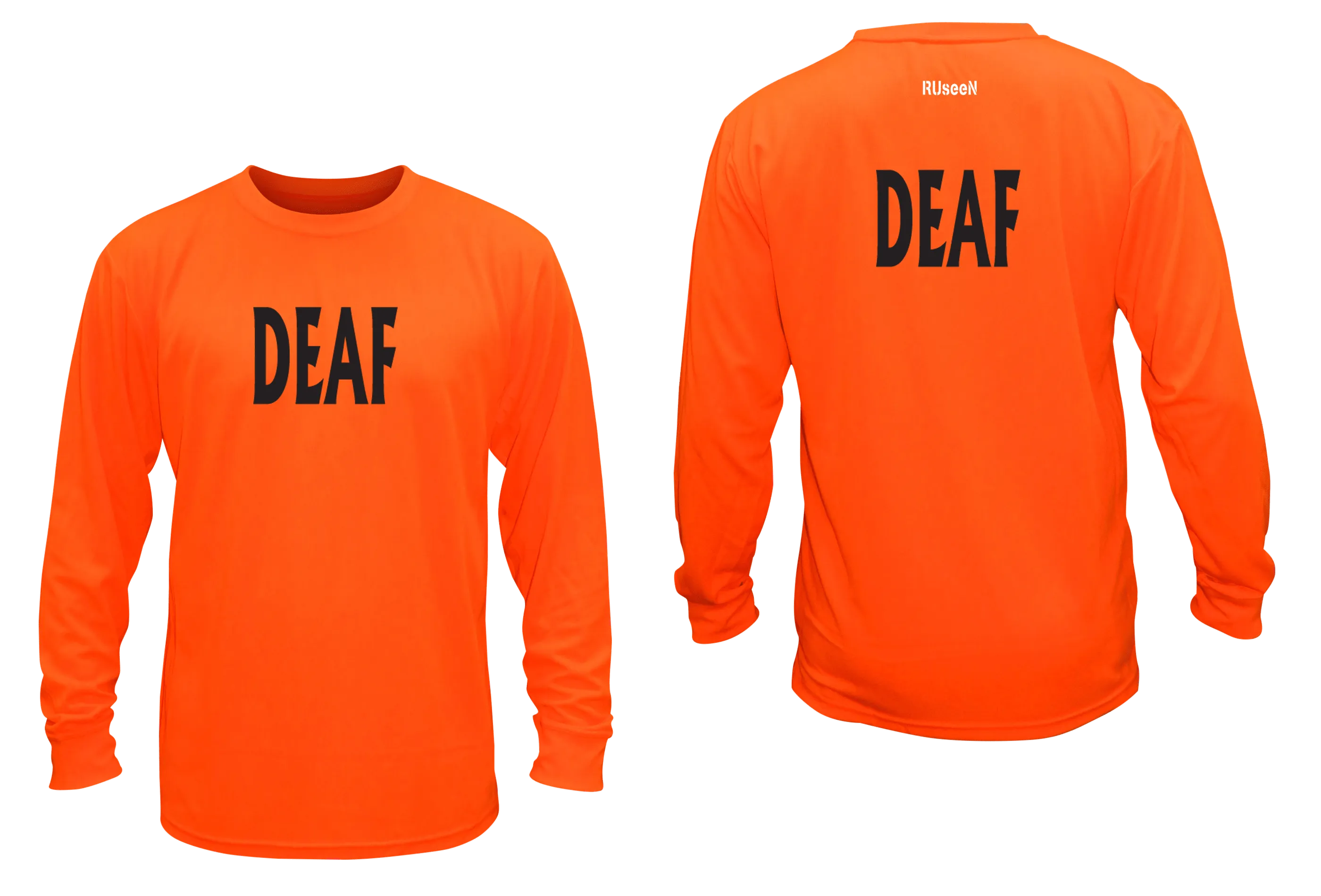 Unisex DEAF Long Sleeve Shirt - Reflective or Black Text