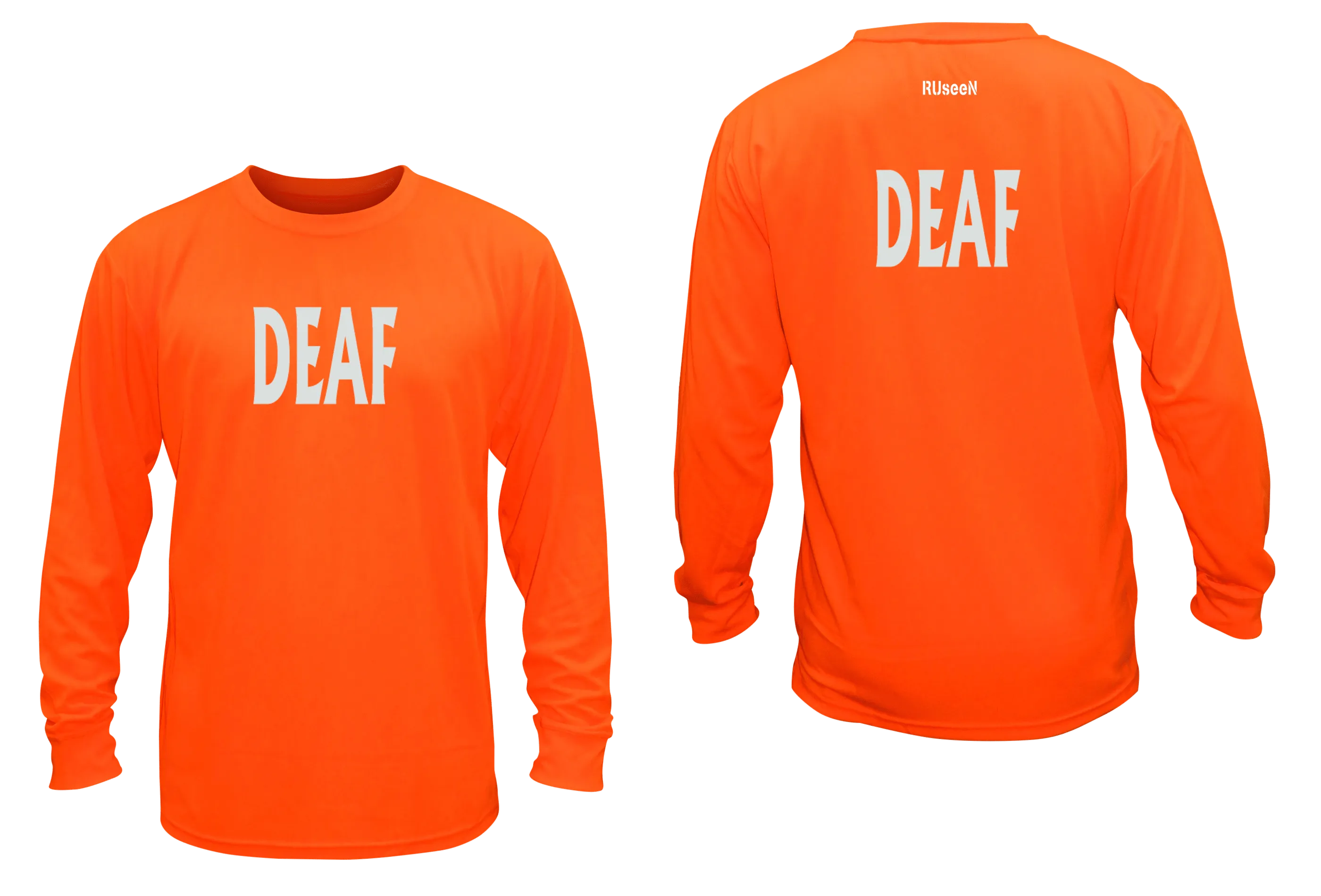 Unisex DEAF Long Sleeve Shirt - Reflective or Black Text