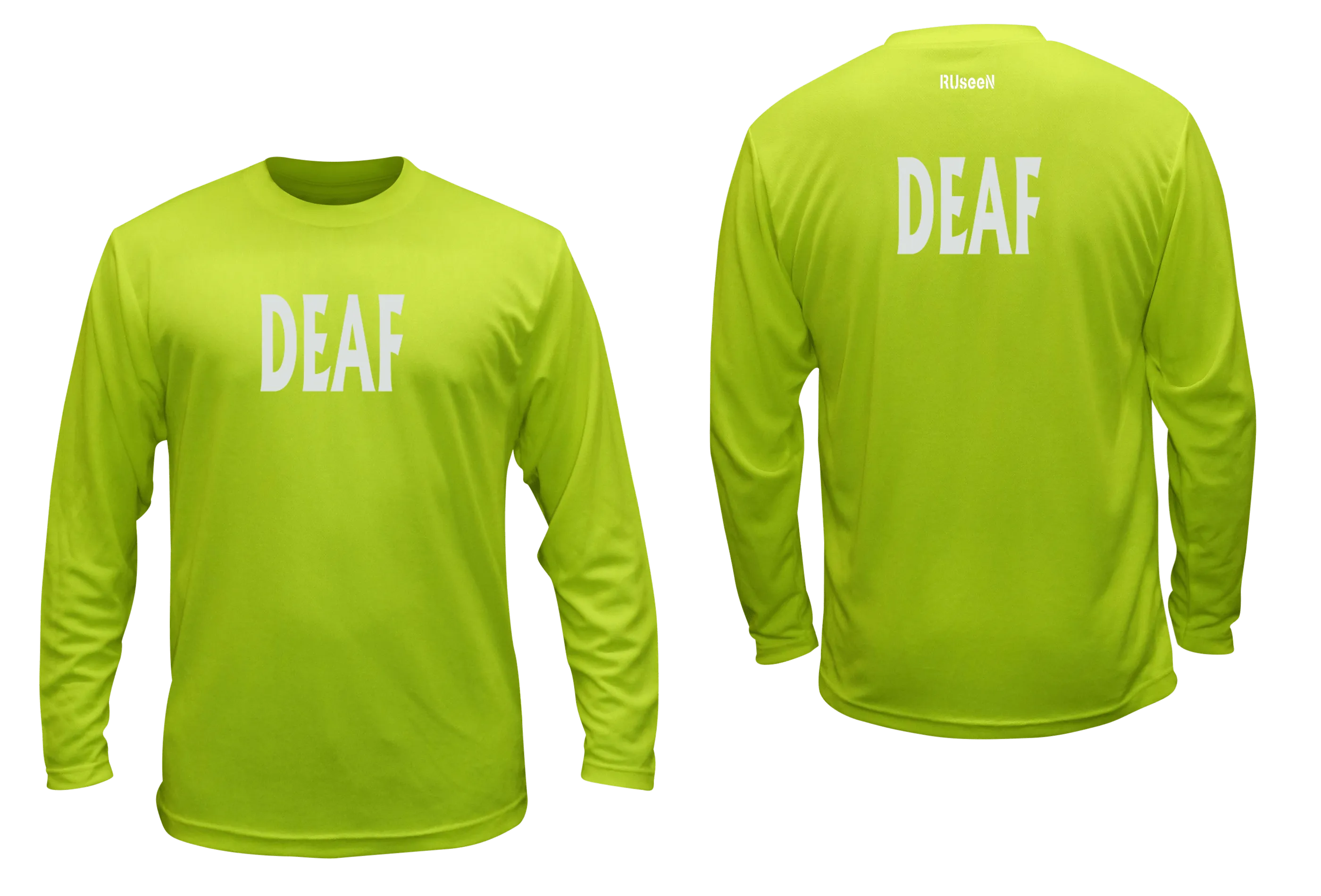 Unisex DEAF Long Sleeve Shirt - Reflective or Black Text