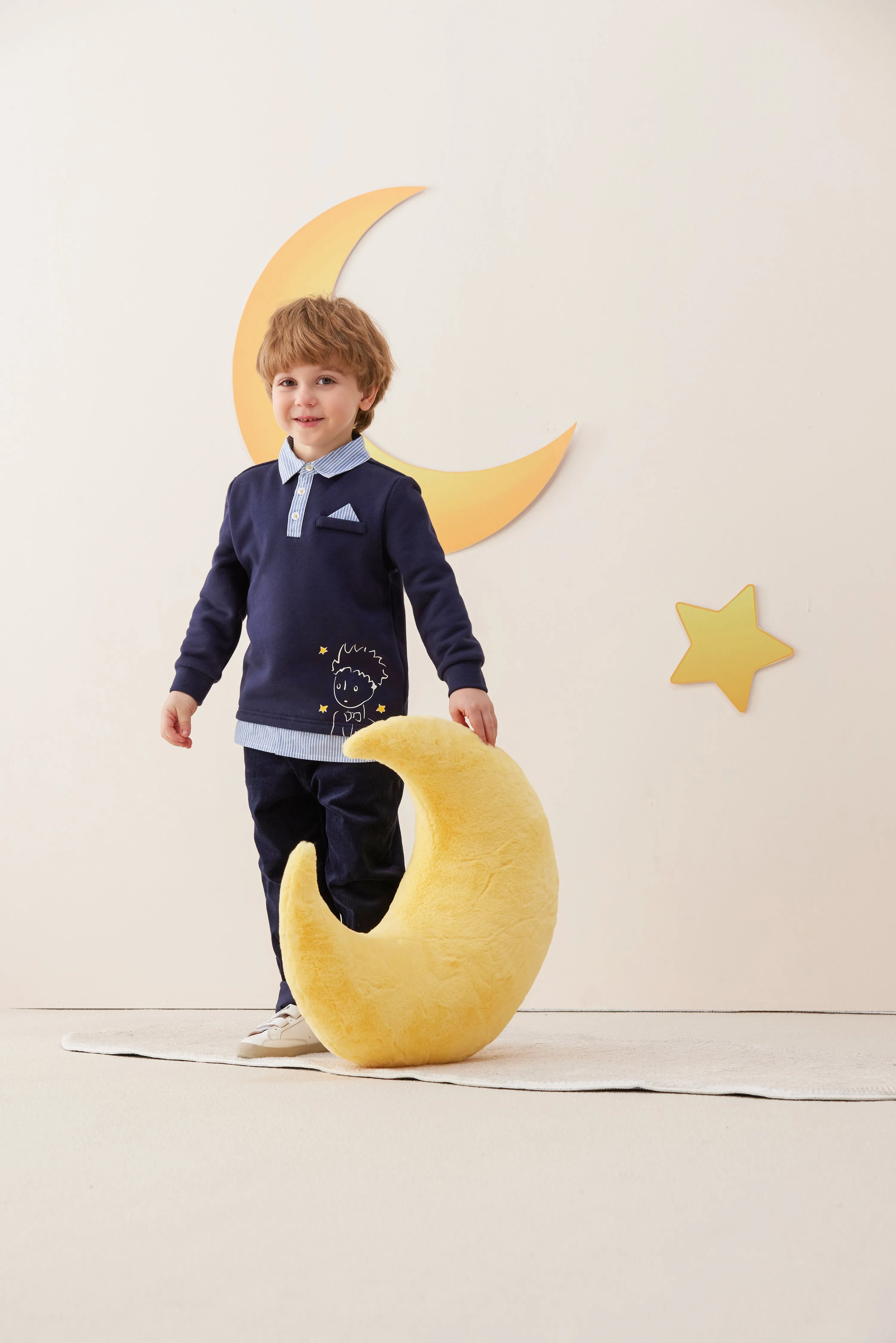 Vauva x Le Petit Prince - Boys Cotton Long Sleeve Polo