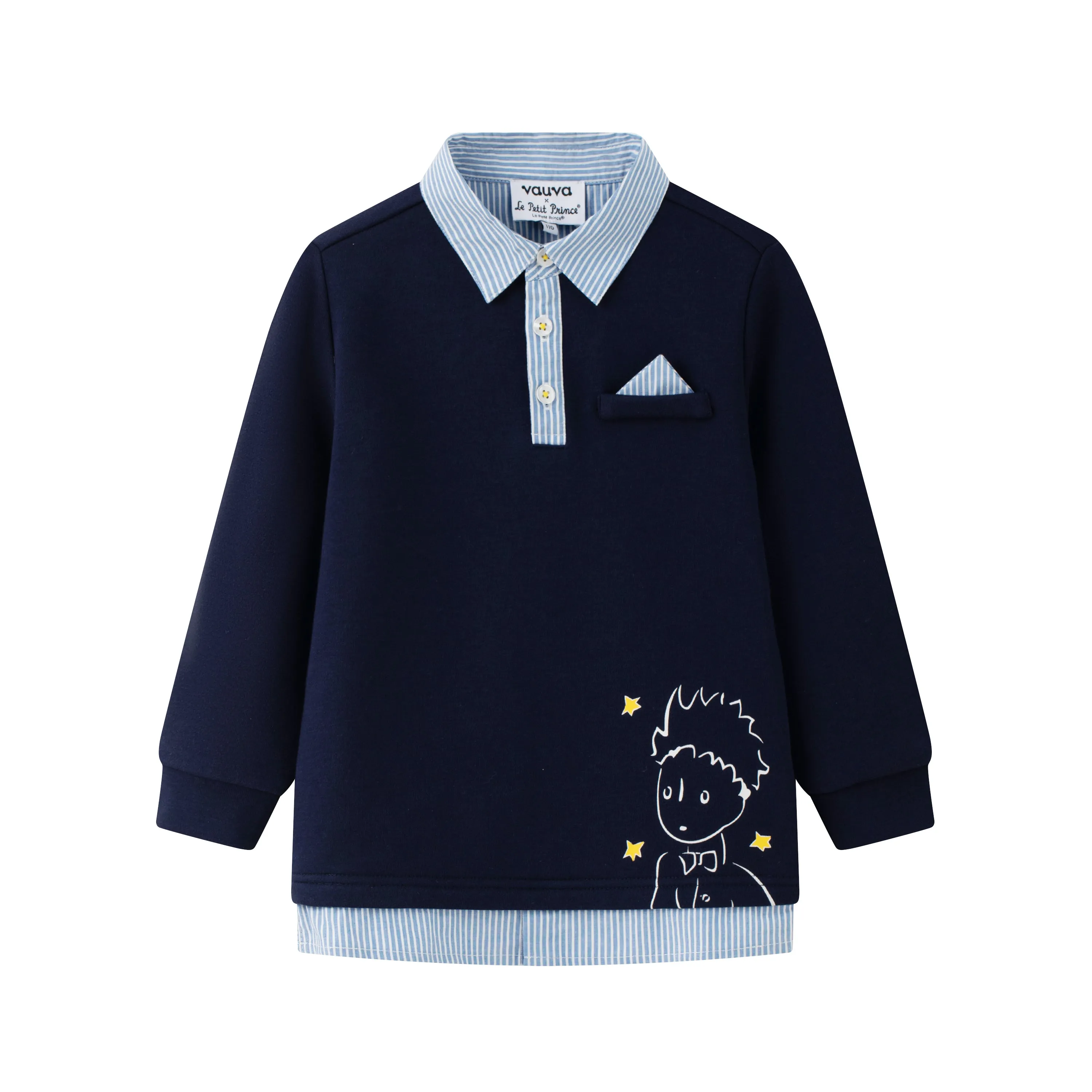 Vauva x Le Petit Prince - Boys Cotton Long Sleeve Polo