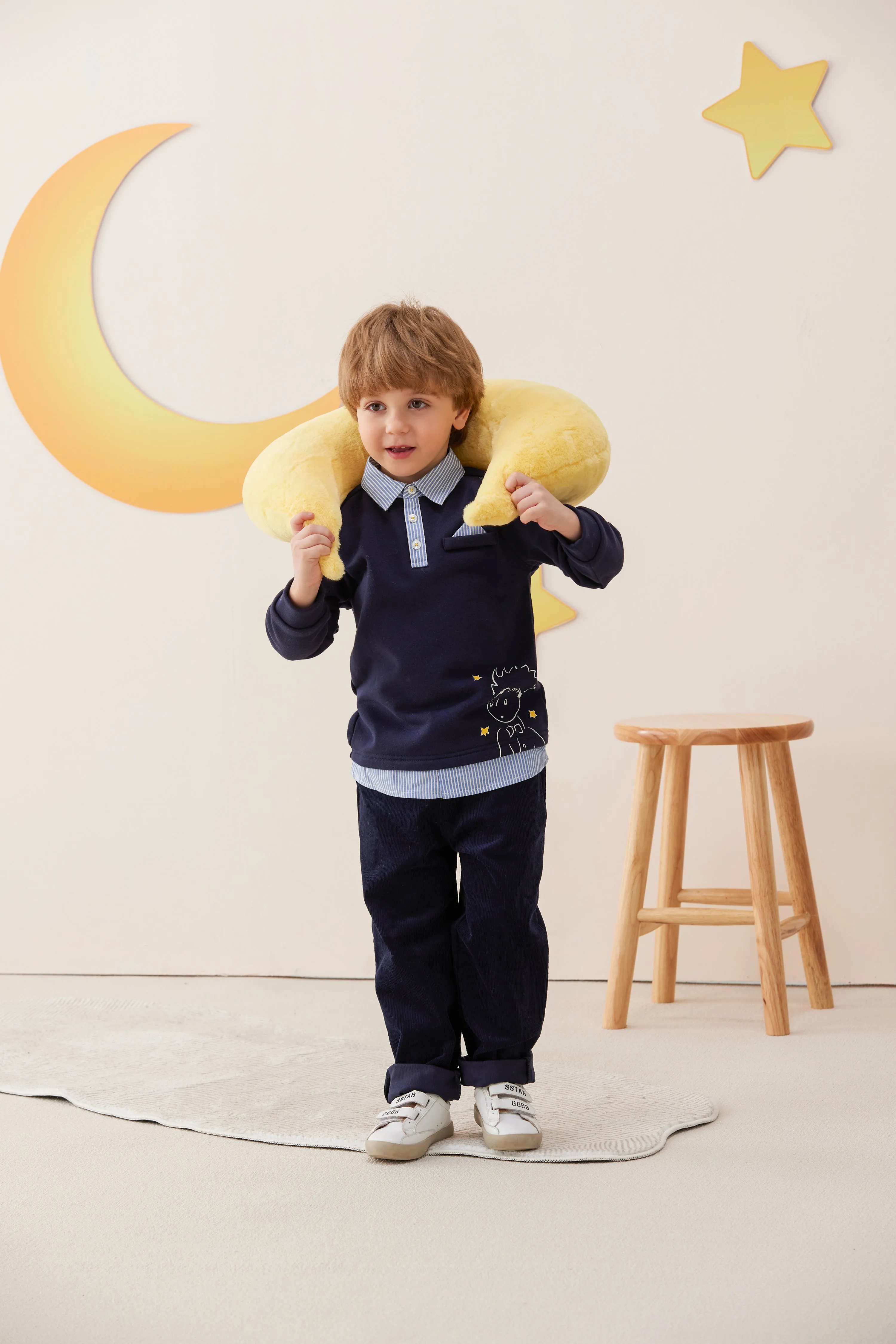 Vauva x Le Petit Prince - Boys Cotton Long Sleeve Polo
