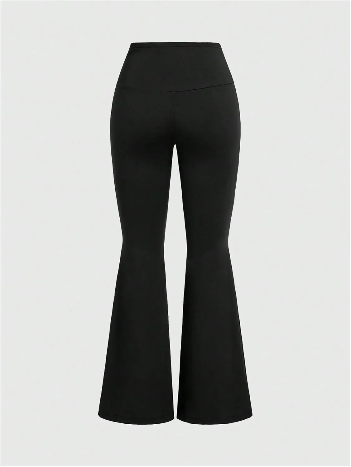WDIRARA Women's Cross Style High Elastic Waist Long Pants Wrap Skinny Flared Trousers