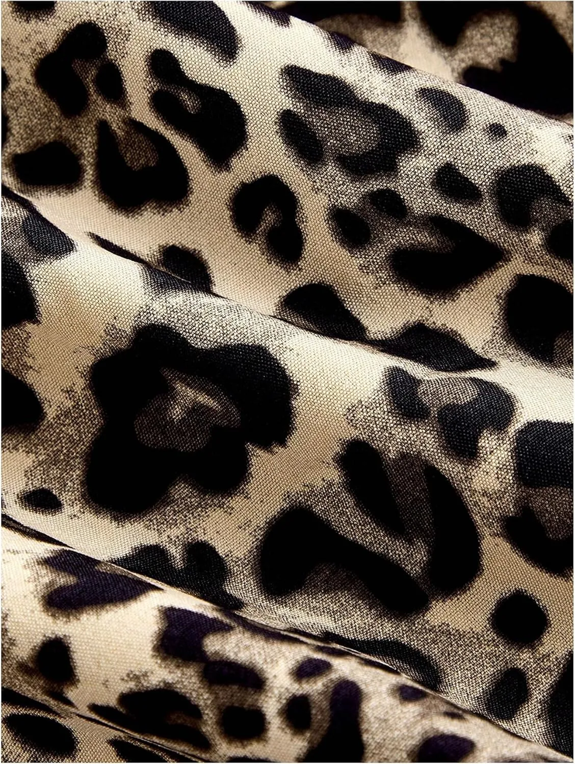 WDIRARA Women's Plus Size Leopard Print Pants Elastic High Waist Trousers with Pockets