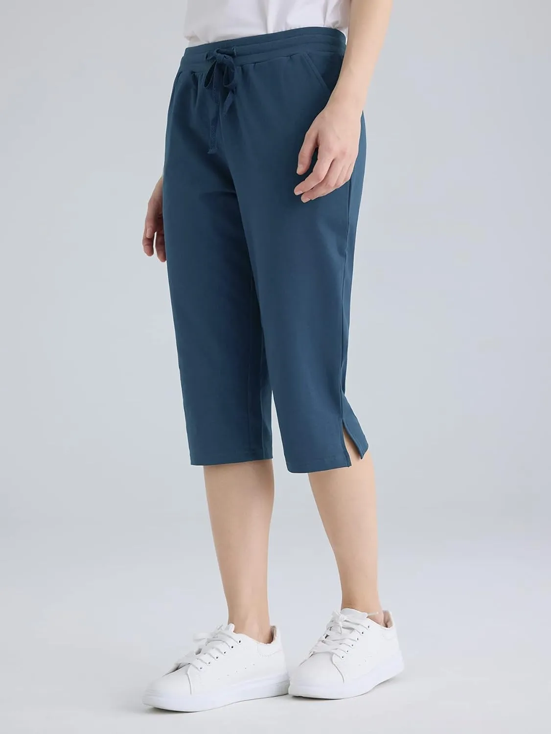 Weintee Women's Petite Cotton Capris with Pockets