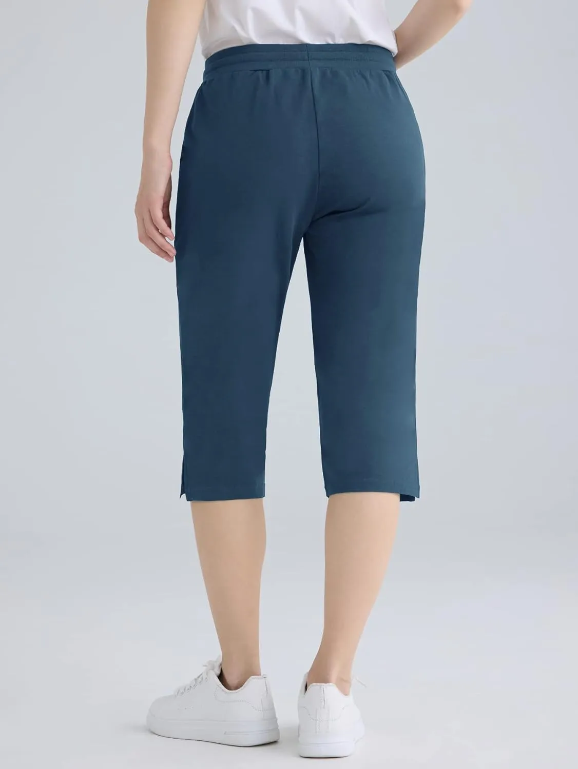 Weintee Women's Petite Cotton Capris with Pockets