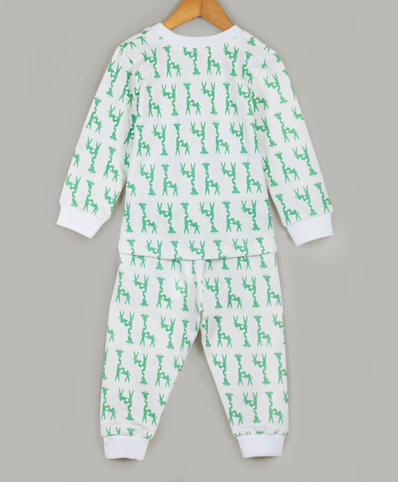 White and Green Giraffe print tracksuit