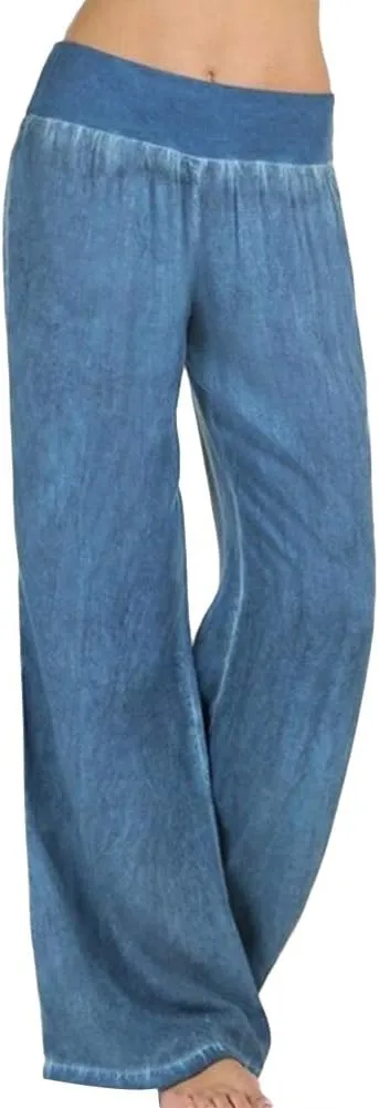 Wide Leg Trousers for Women Plus Size High Waist Straight Leg Jeans Casual Straight Leg Trousers