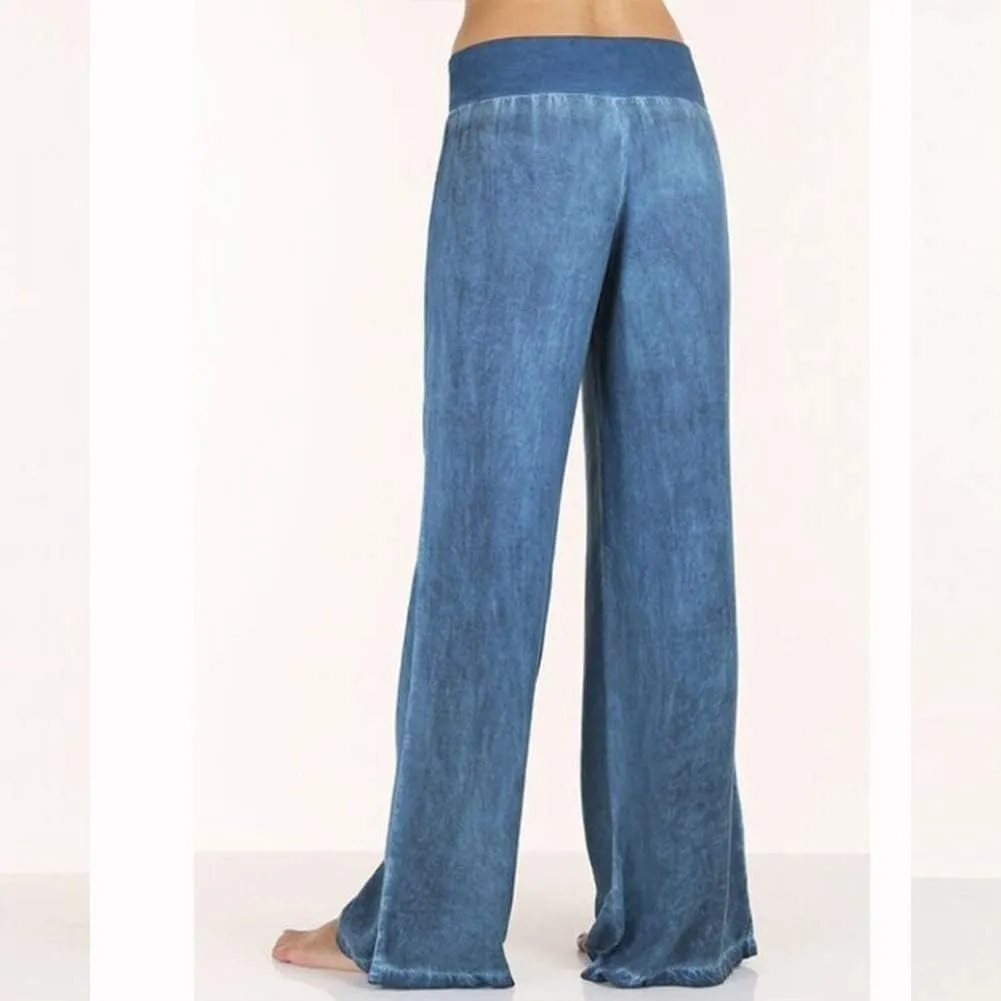 Wide Leg Trousers for Women Plus Size High Waist Straight Leg Jeans Casual Straight Leg Trousers
