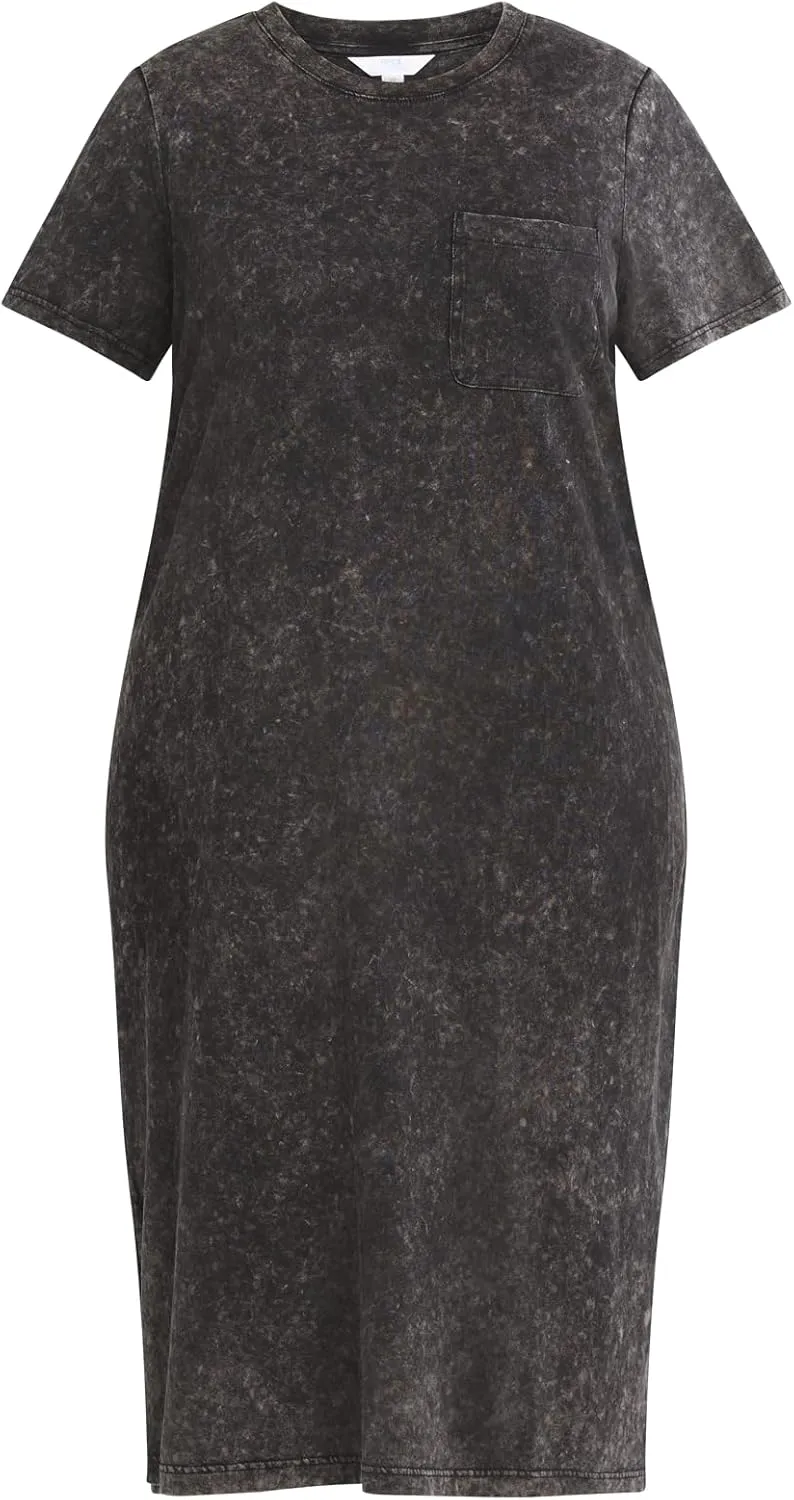 Women's and Women's Plus Cotton T-Shirt Dress with Short Sleeves midi Dresses for Women/Dresses for Women