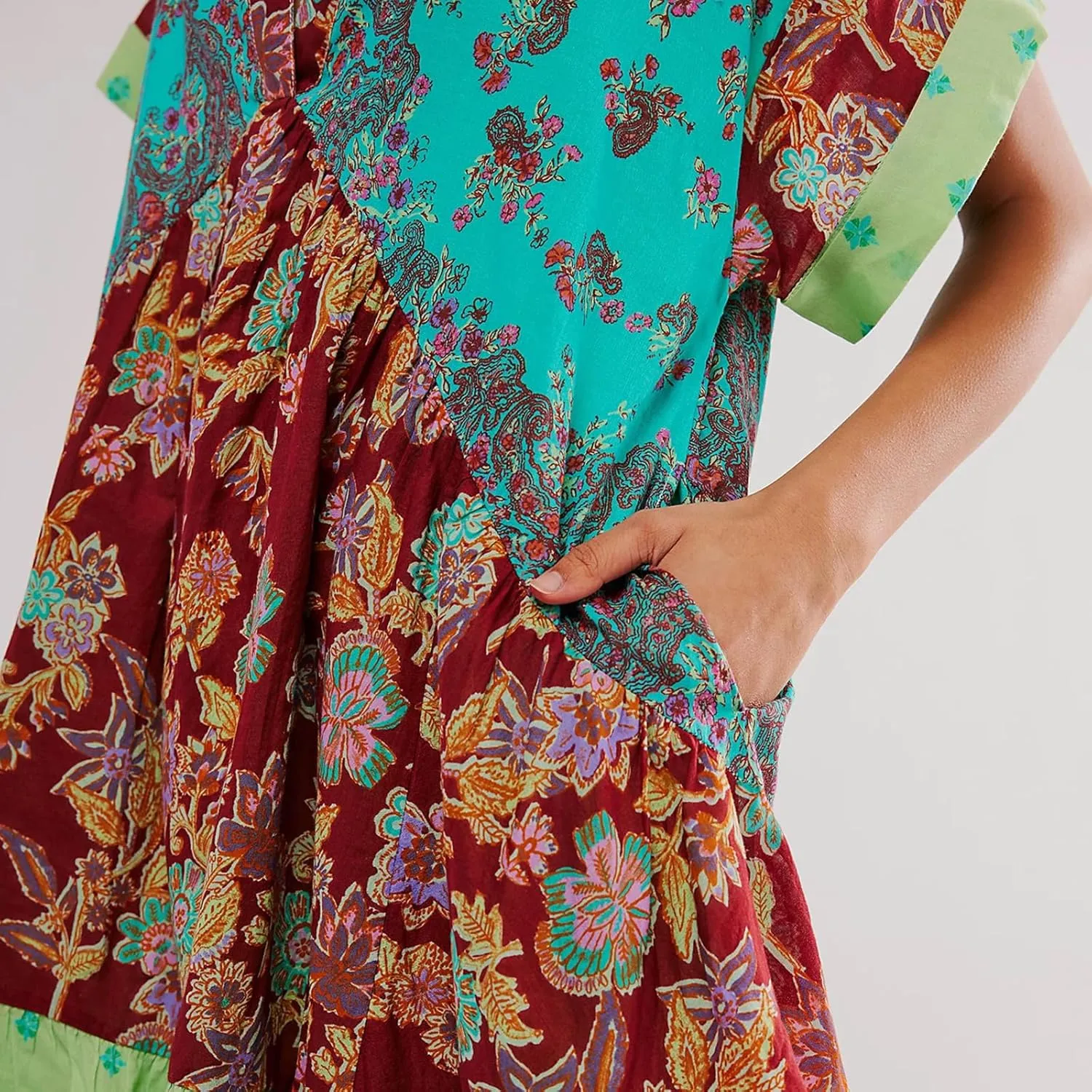 Women's Boho Floral Mini Dress Y2k Flower Babydoll Short Flowy Dresses 2024 Summer Causal Beach Sundress