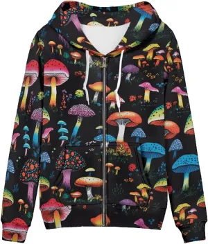 Women's Fashion Hoodies Sweatshirt Teen Girls Zip Up Jacket Long Sleeve Pullover Top XS-5XL