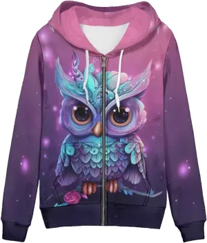 Women's Fashion Hoodies Sweatshirt Teen Girls Zip Up Jacket Long Sleeve Pullover Top XS-5XL