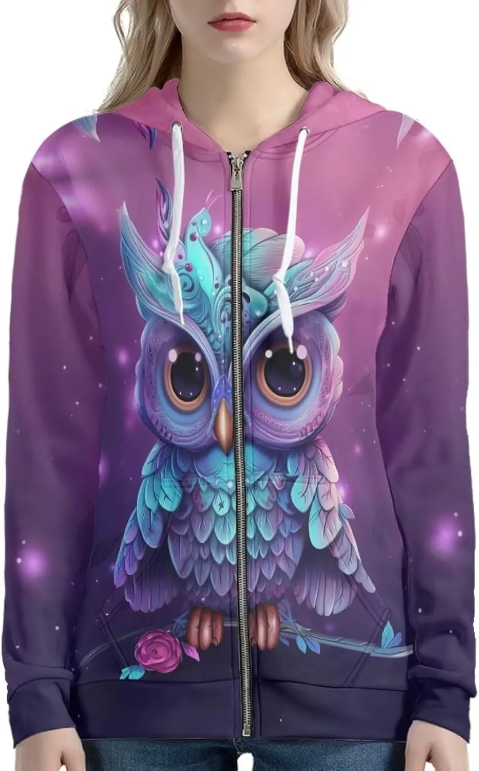Women's Fashion Hoodies Sweatshirt Teen Girls Zip Up Jacket Long Sleeve Pullover Top XS-5XL
