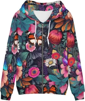 Womens Zip Up Hoodie Long Sleeve Oversized Sweatshirts Casual Jacket with Pocket Y2k Clothes