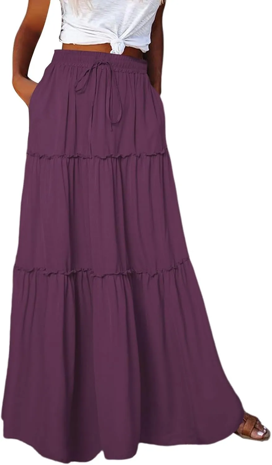 Wood Ear Edge Layered Half Skirt European and American High Waist Elastic Ruffle Edge Skirt Summer Clothing