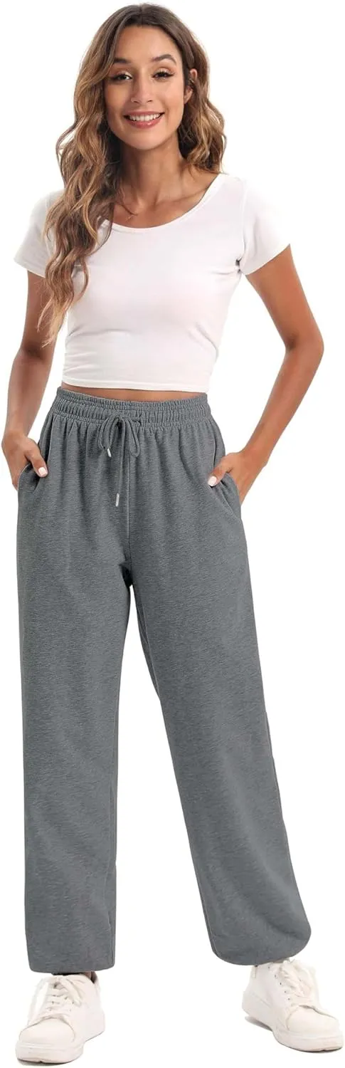 YLDUJ AMUM Women's Sweatpants Casual Drawstring Sweat Pants Workout Athletic Joggers with Pockets