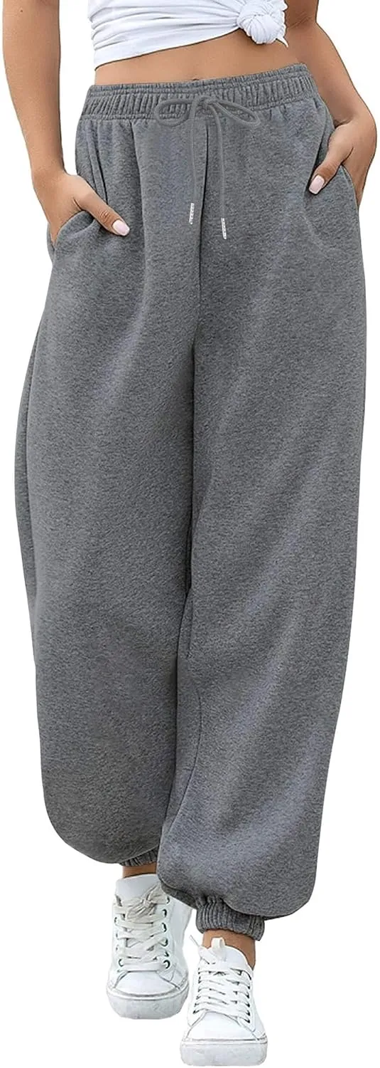 YLDUJ AMUM Women's Sweatpants Casual Drawstring Sweat Pants Workout Athletic Joggers with Pockets
