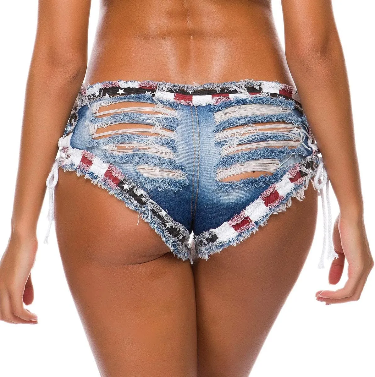 Yollmart Women Sexy Cut Off Low Waist Denim Jeans Shorts Mini Hot Pants