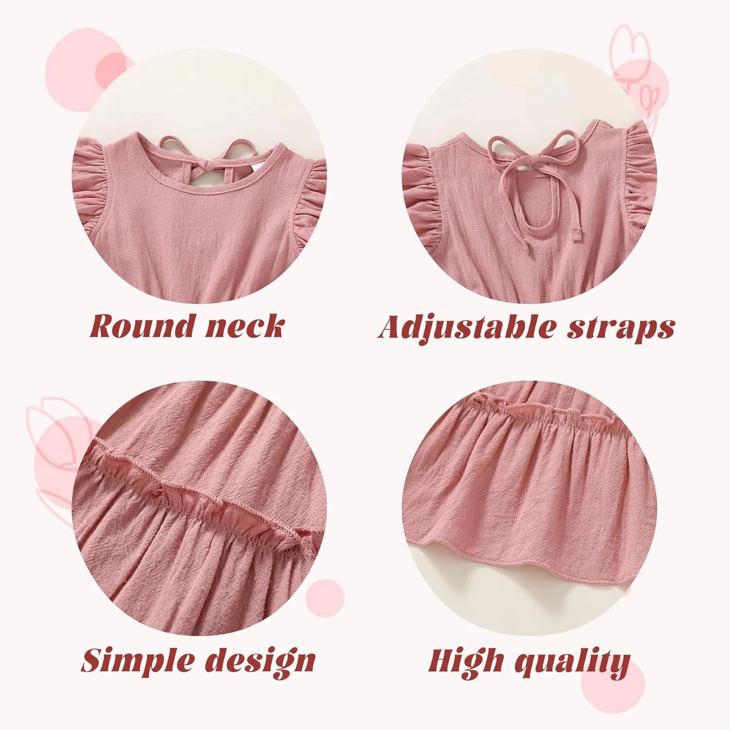 YOUNGER TREE Toddler Dress Baby Girl Summer Clothes Ruffle Sleeve Smock Beach Boho Dresses Sundress