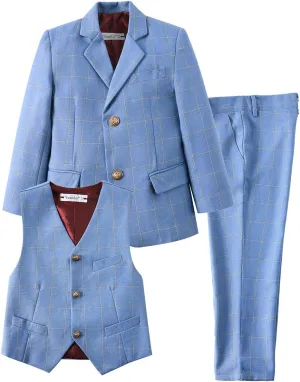 YuanLu Kids Suits for Boys Formal Vest and Pants Dress Suit for Kids Ring Bearer Outfit Suits Set