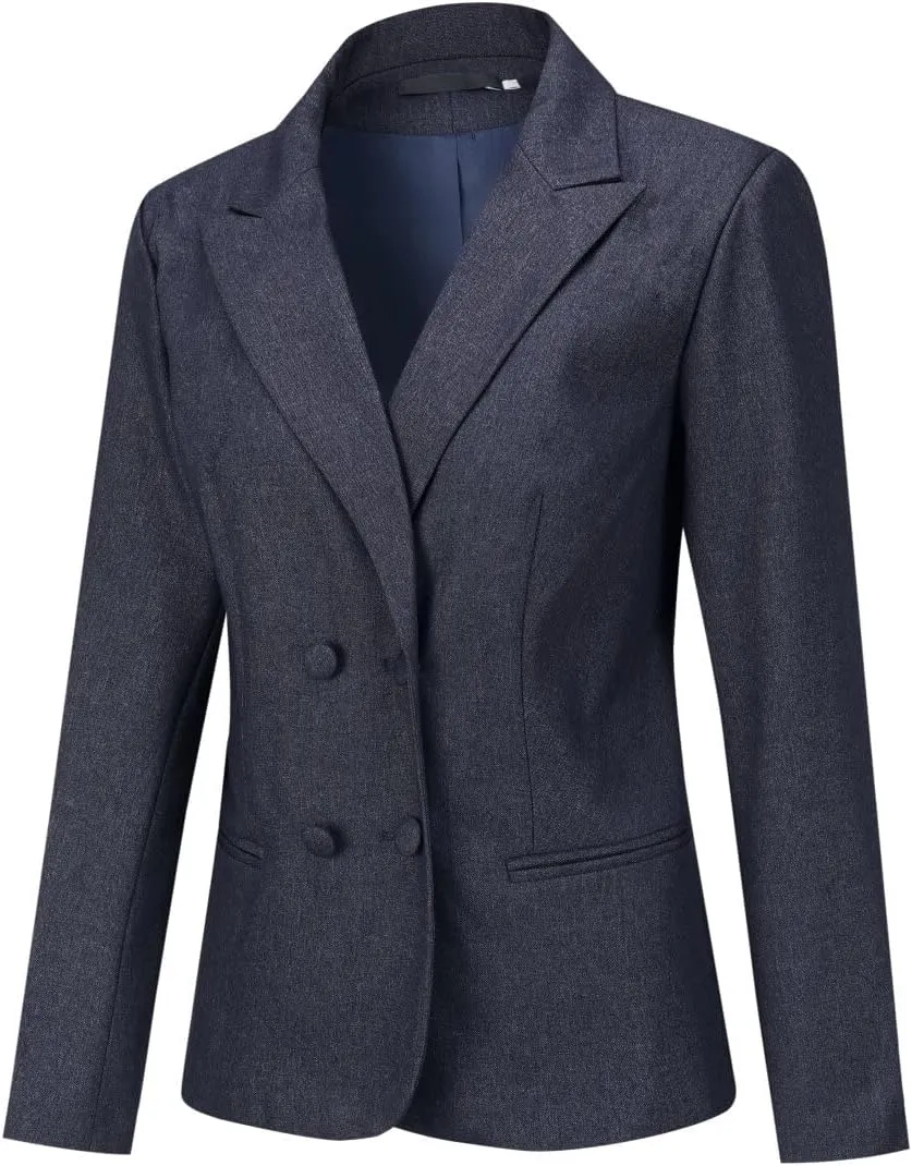 YUNCLOS Women's 2 Piece Double Breasted Suit Set Two Button Blazer and Pants