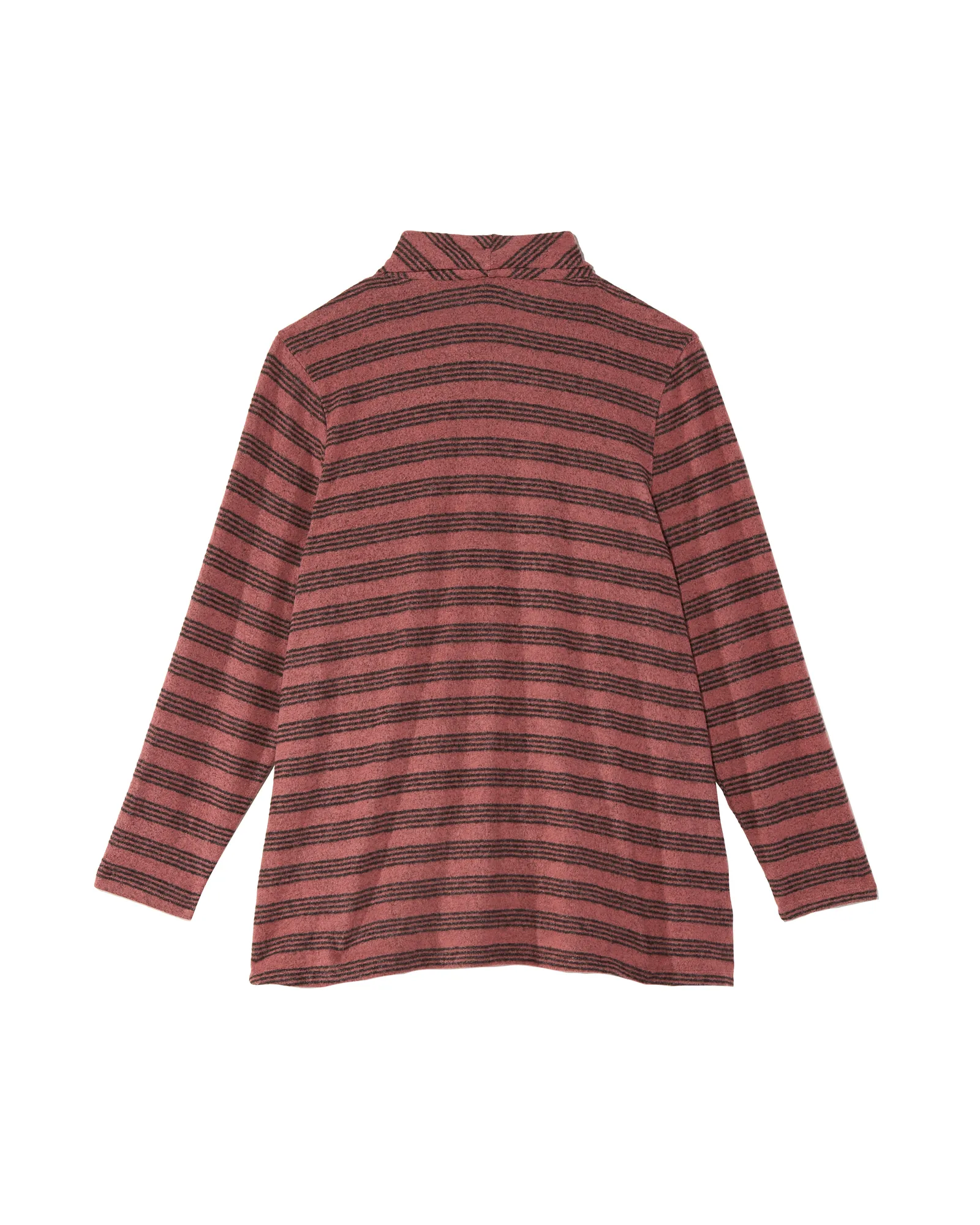 Zaria Striped Waterfall Cardigan | Burgundy / Brown
